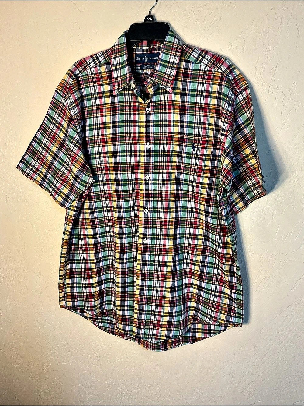 Ralph Lauren Blake Plaid Cotton Shirt in Multicolor Size Medium